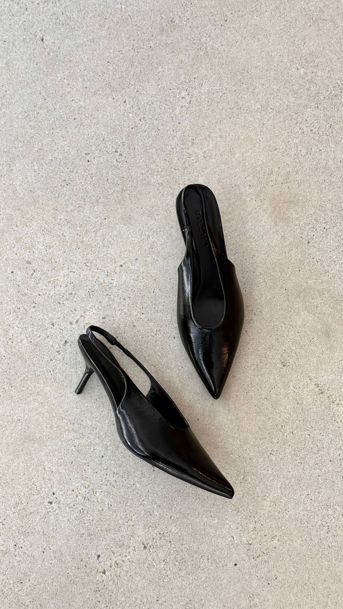 Xishi Heel - Black Crinkle Patent