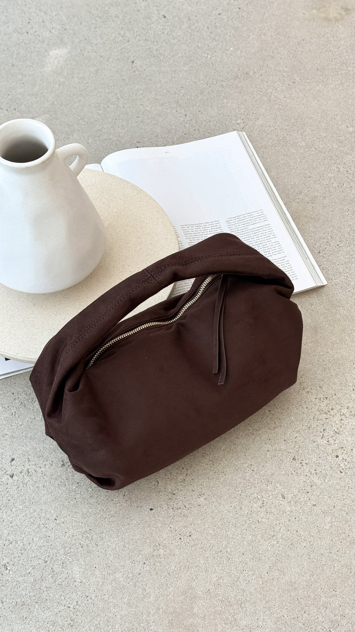 Renee Shoulder Bag - Chocolate Suede