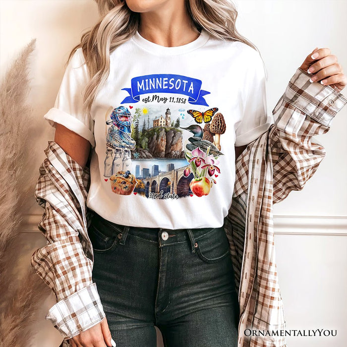 Artistic Minnesota State Themes and Landmarks T-Shirt, Tee for History and Travel Lovers T-Shirts OrnamentallyYou