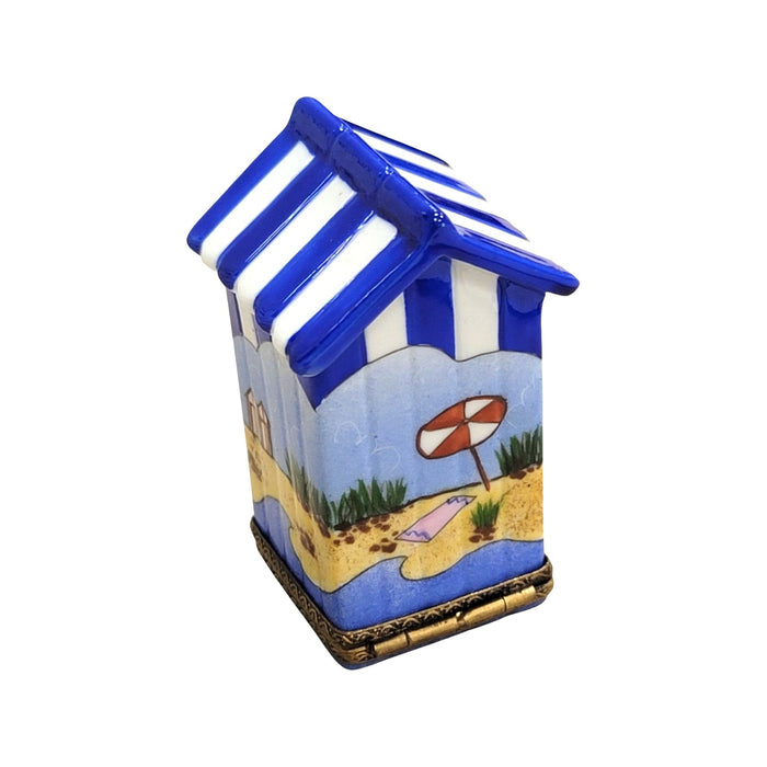 Beach Hut Cabana Delight Porcelain Limoges beach ocean travel French Trinket Box