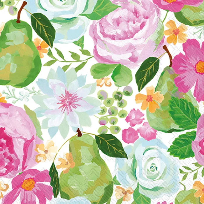 Flowers and Pears Cocktail Napkins