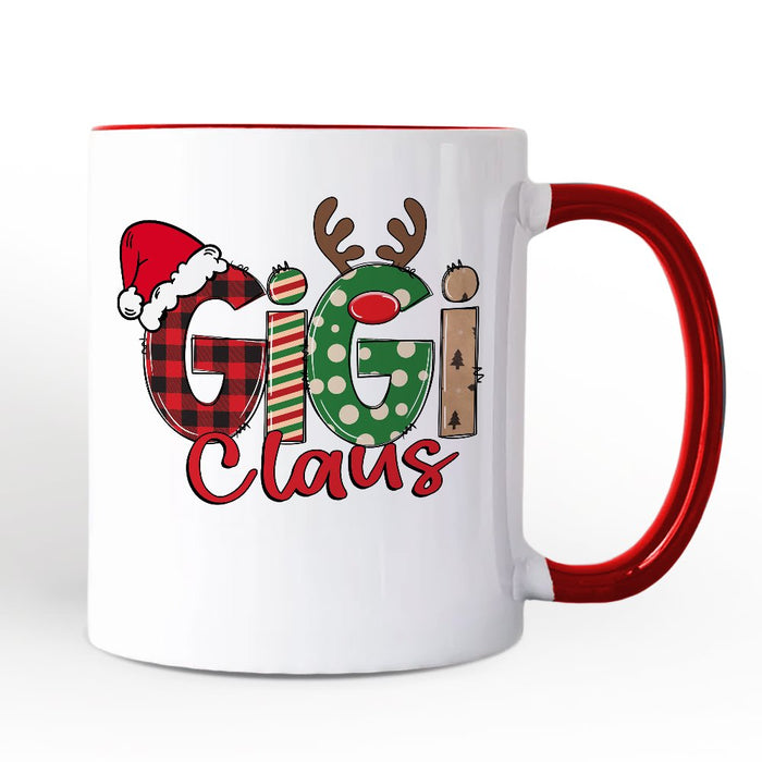 Gigi Claus Retro Christmas Personalized Mug, Matching Family Holiday Gift with Custom Name Personalized Ceramic Mug OrnamentallyYou White - Black Non-Custom