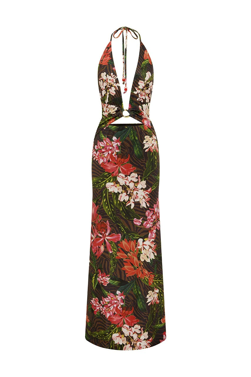 Halston Halter Maxi Dress - Catarina Black