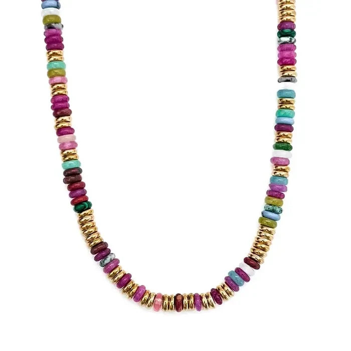 Joan Multi Color Beaded Stone Necklace