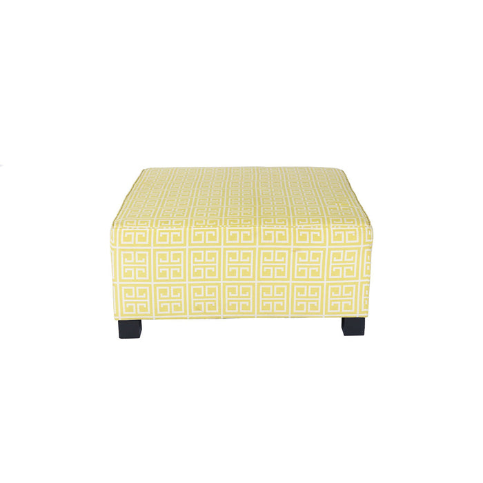 Key Hole Citron Green Ottoman