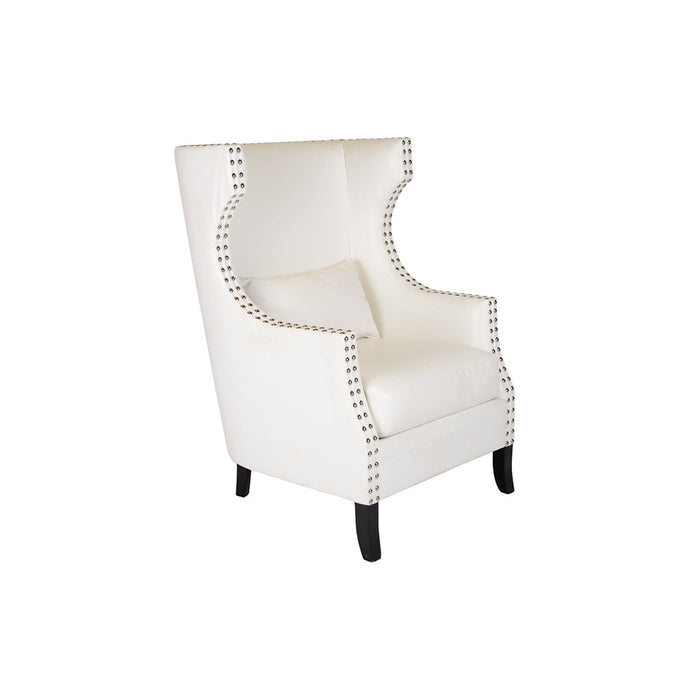 Kubric White Leather Club Chair