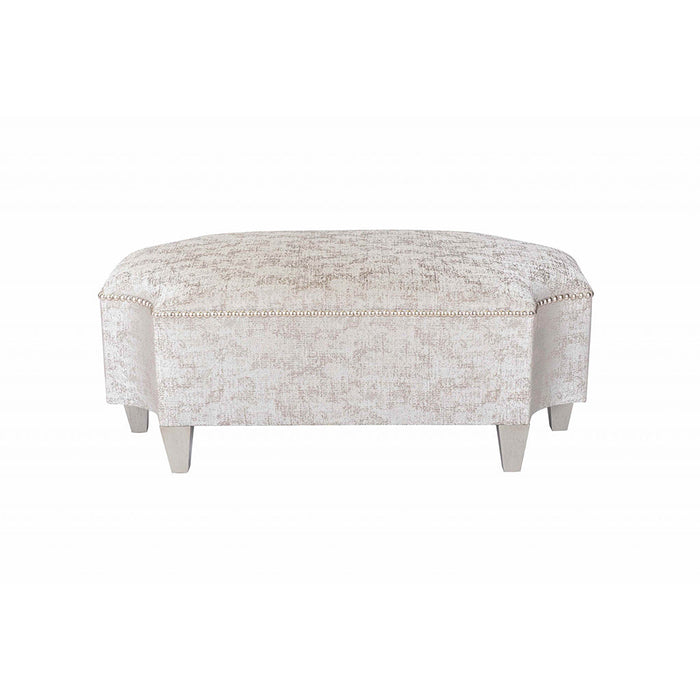 Layla Silver Nailhead Ottoman