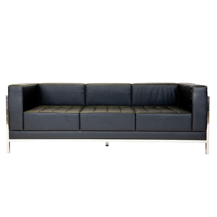 Maddox Black Leather Sofa