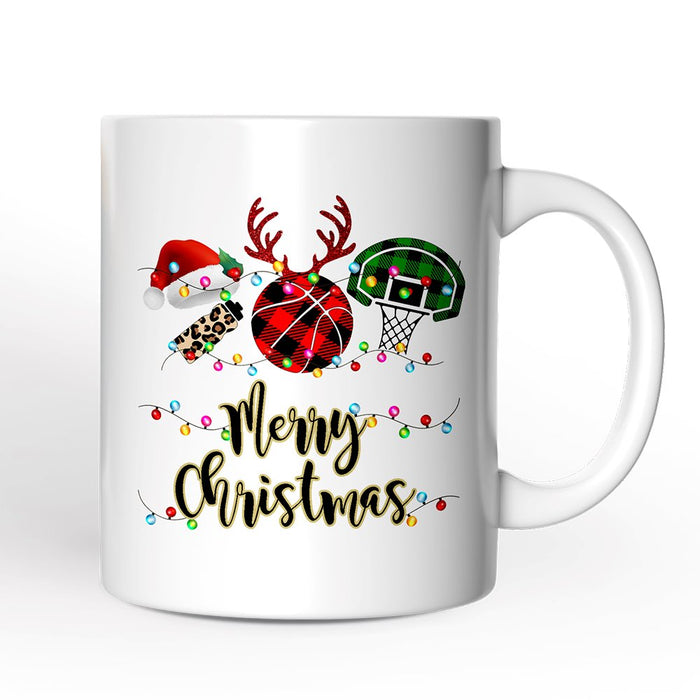 Personalized Mug Basketball Buffalo Plaid Christmas, Team and Coaches Gift Personalized Ceramic Mug OrnamentallyYou 12oz Mug Non-Custom