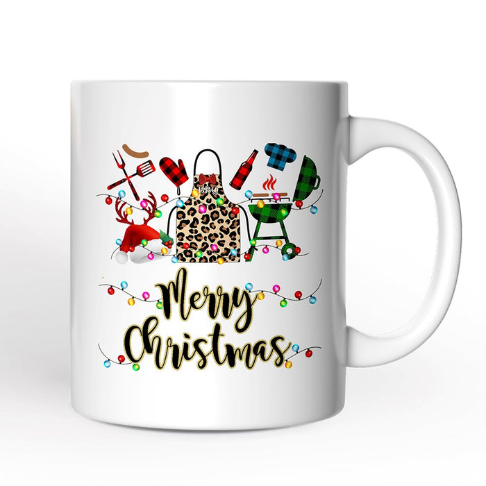 Personalized Mug BBQ Buffalo Plaid Christmas, Barbecue Gift Personalized Ceramic Mug OrnamentallyYou 12oz Mug Non-Custom