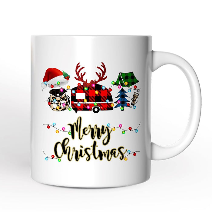 Personalized Mug Camp Buffalo Plaid Christmas, Camping Friends Gift Personalized Ceramic Mug OrnamentallyYou 12oz Mug Non-Custom