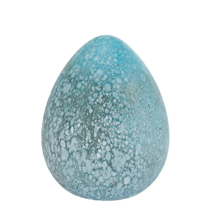 Speckled Blue Glass Egg