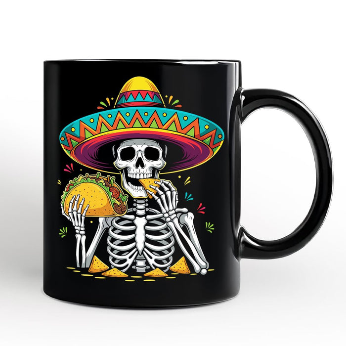 Taco Skeleton Cinco De Mayo Mug, Funny Mexican Skull Sombrero Souvenir Gift Personalized Ceramic Mug OrnamentallyYou