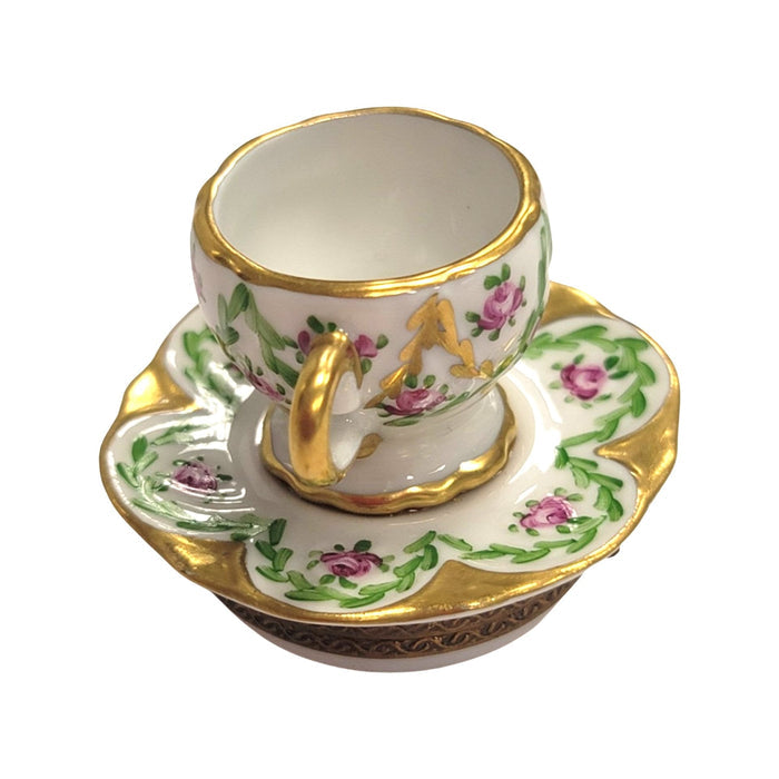 Elegant Limoges Teacup Delight Porcelain Limoges China French Trinket Box