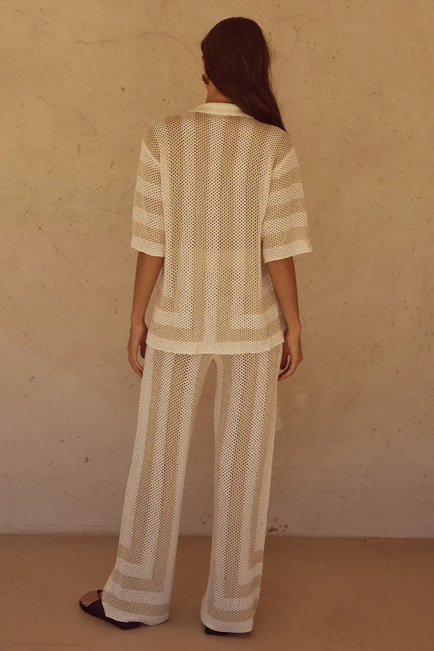 Ziggy Pant - White/Sand