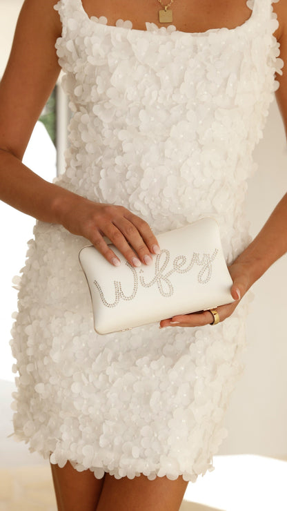 Wifey Satin Clutch - Gold