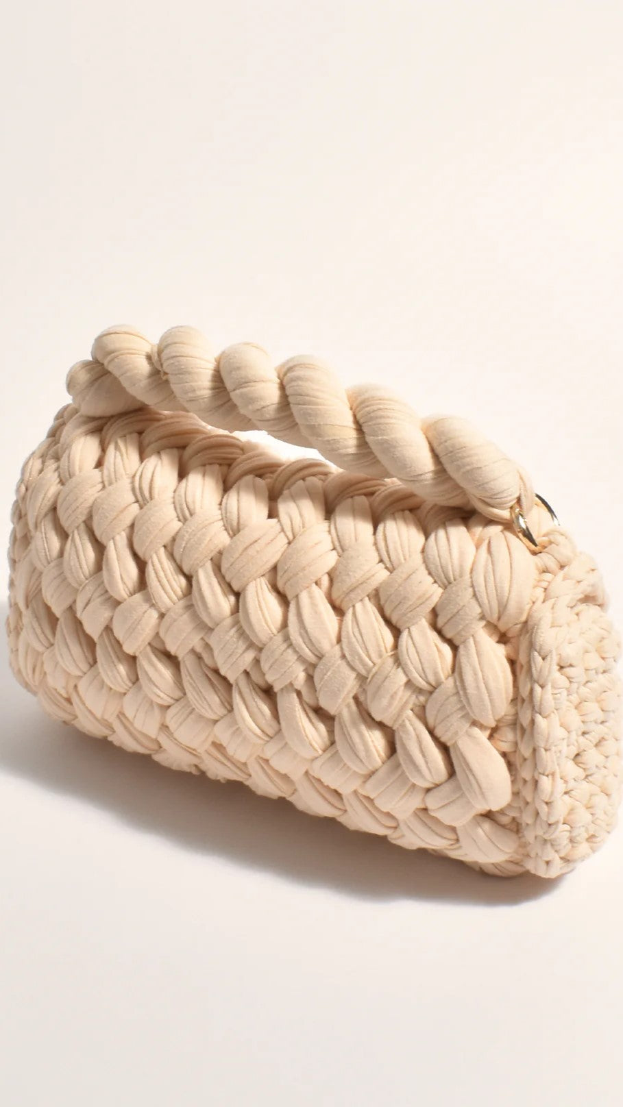 Annabel Chunky Plaited Handbag - Cream