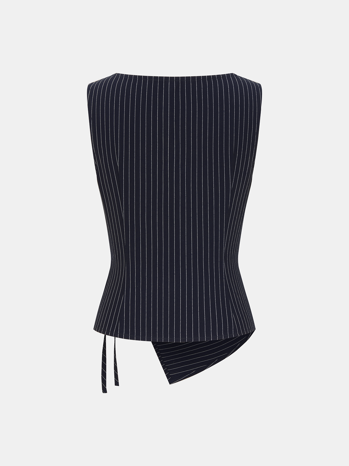 Pinstripe Wrap Top & Wide-Leg Pants Set