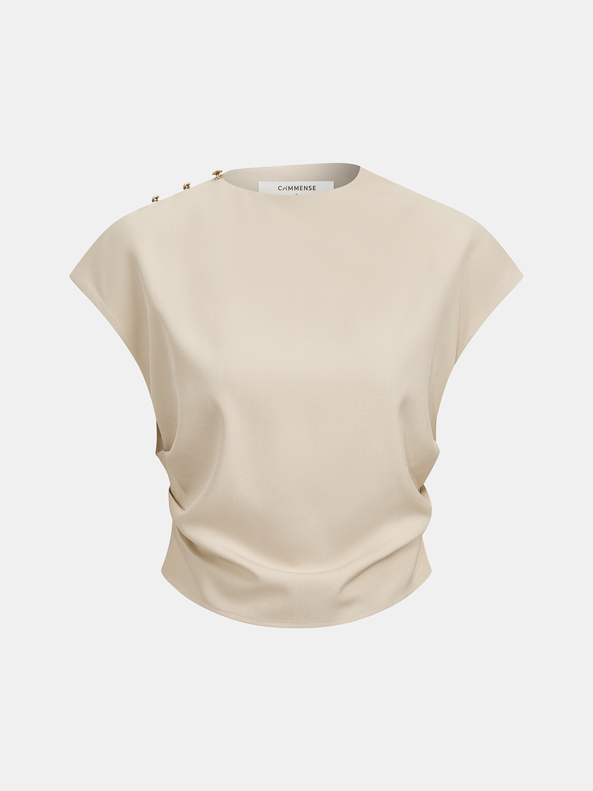 Sleeveless Ruched Top & Wide-Leg Pants Set