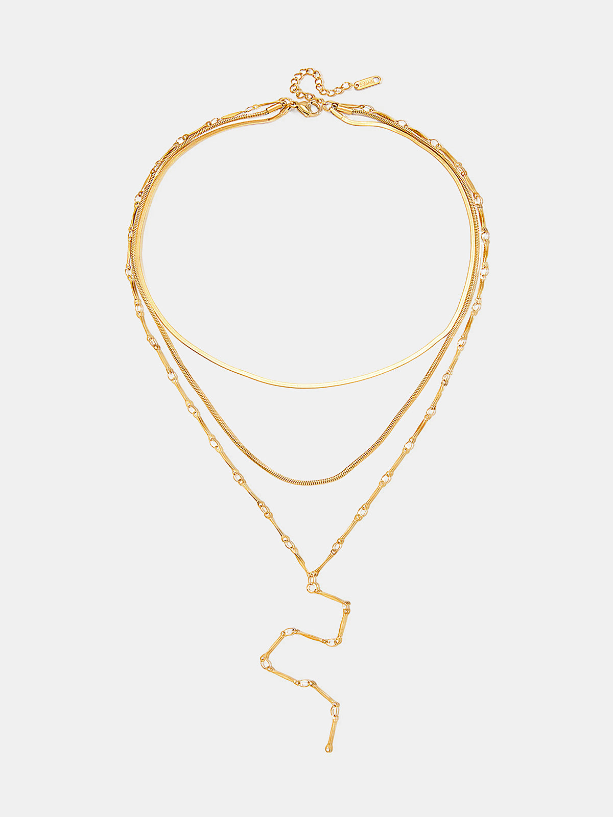 Layered Y-Shaped Lariat Necklace