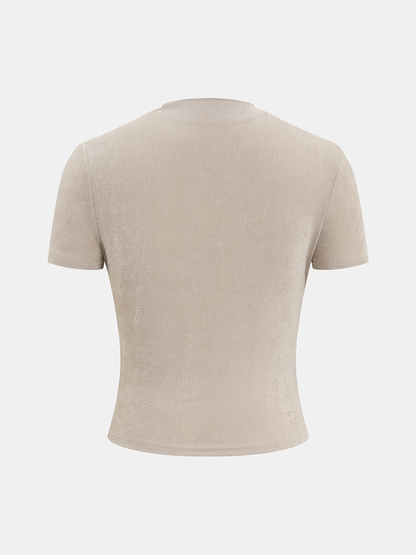 Asymmetric Ruched Short-Sleeve Top