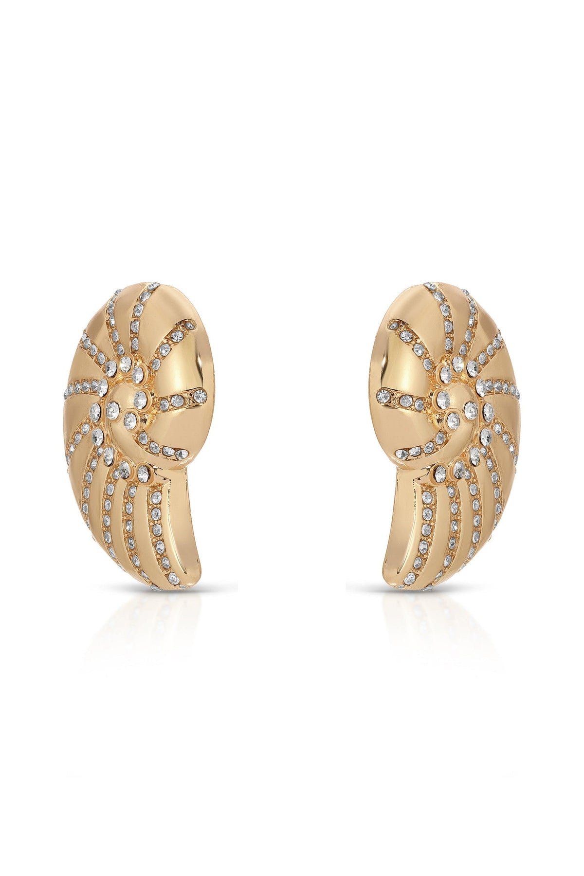 Crystal Shell Earrings - 18k Gold Plated