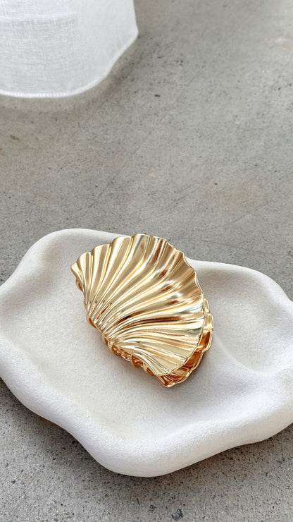 Large Shell Claw Clip - Gold