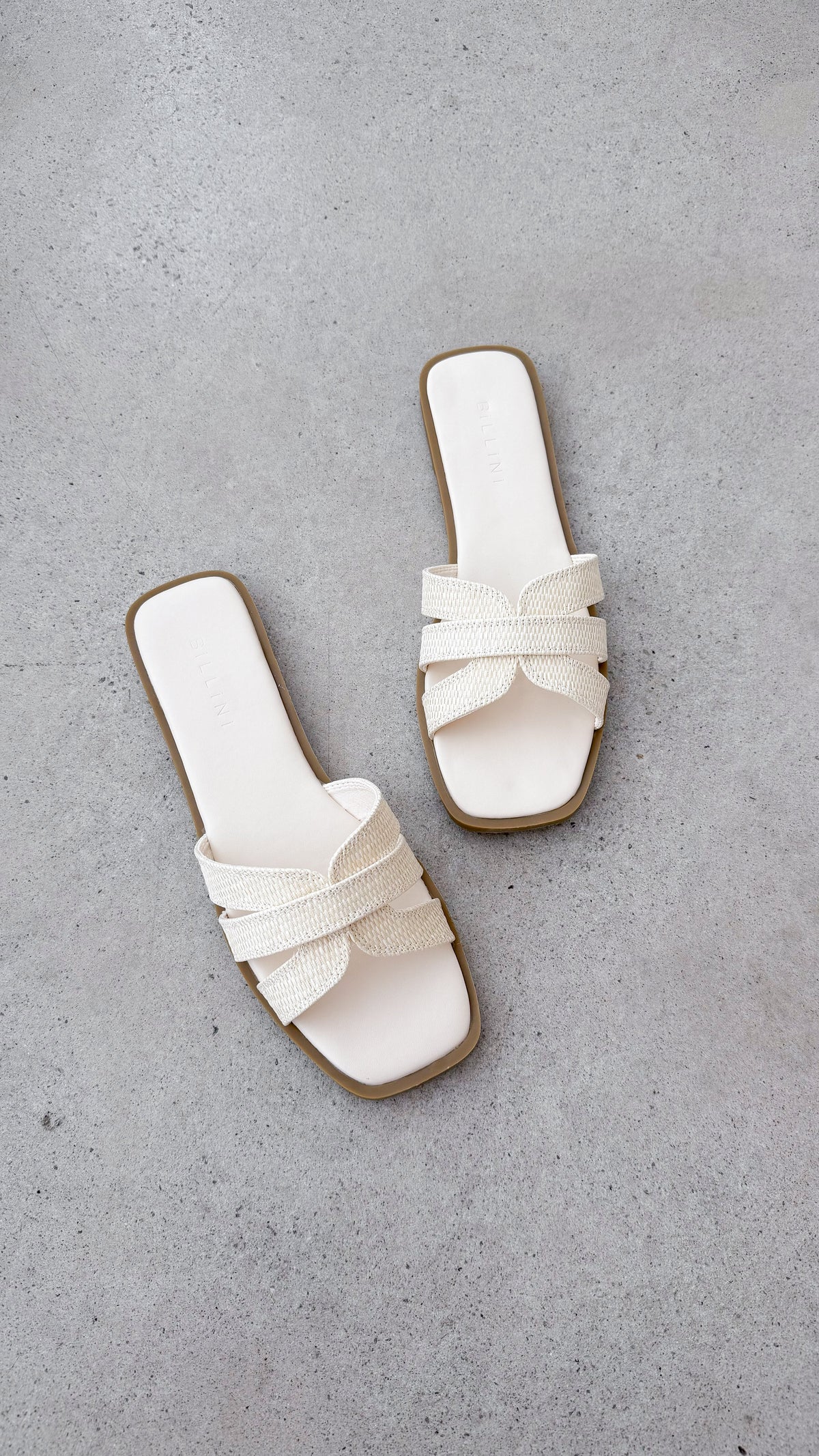 Geo Slide - Cream Raffia