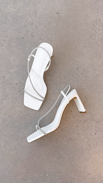 Kaye Heels - White Diamante