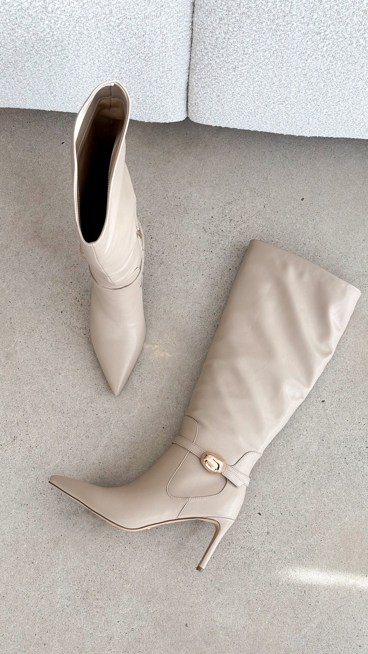 Druella Heeled Boot - Stone