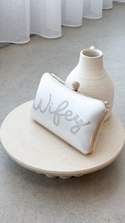 Wifey Satin Clutch - Gold