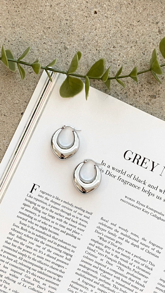 Arya Hoop Earrings - Silver