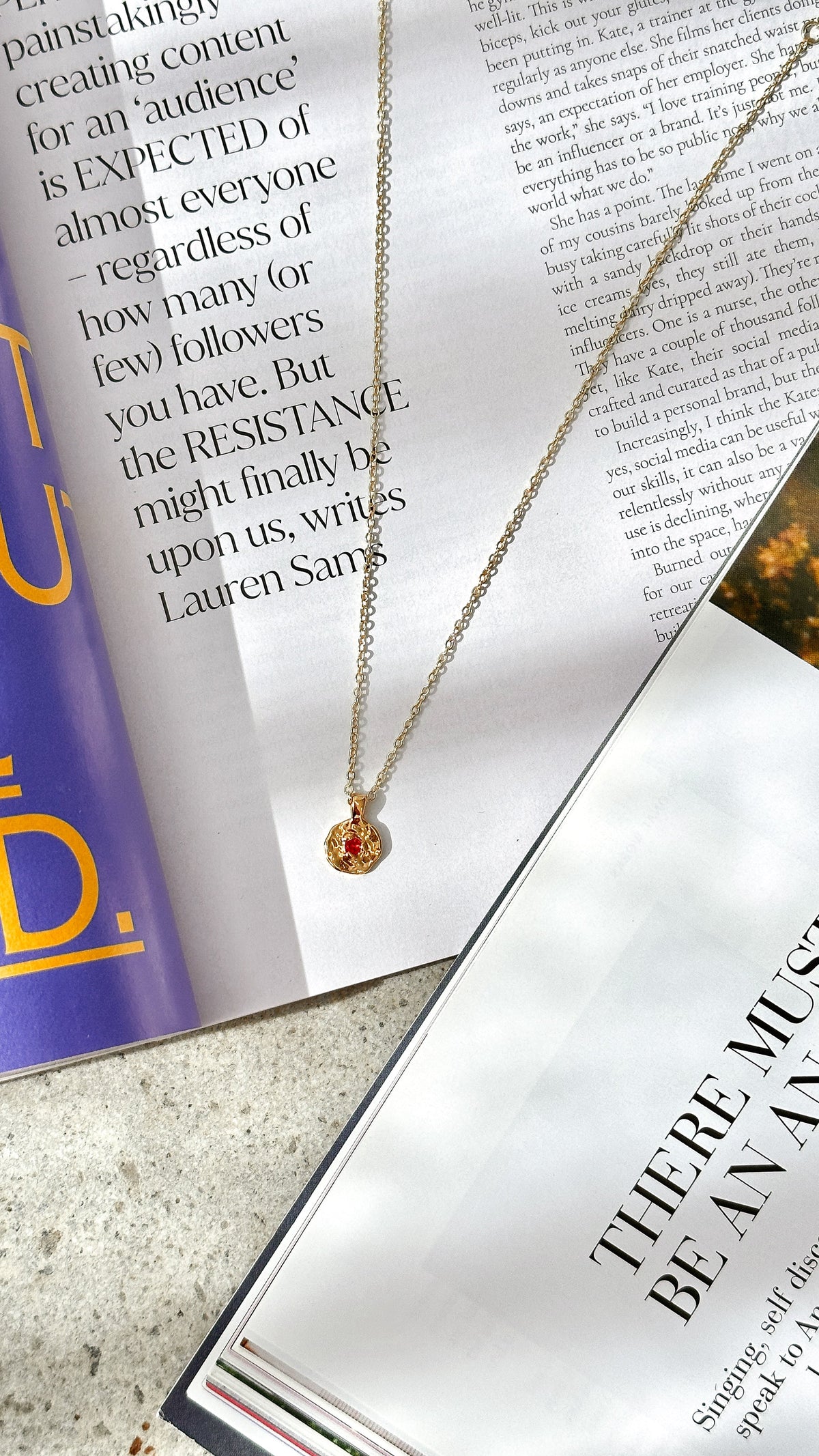 January Birthstone Necklace - Garnet
