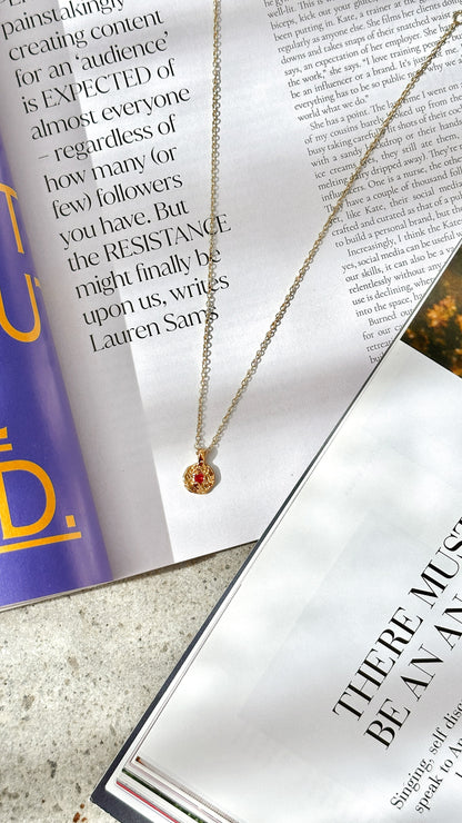 January Birthstone Necklace - Garnet