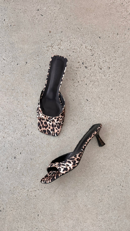 Tilden Heel - Leopard Satin