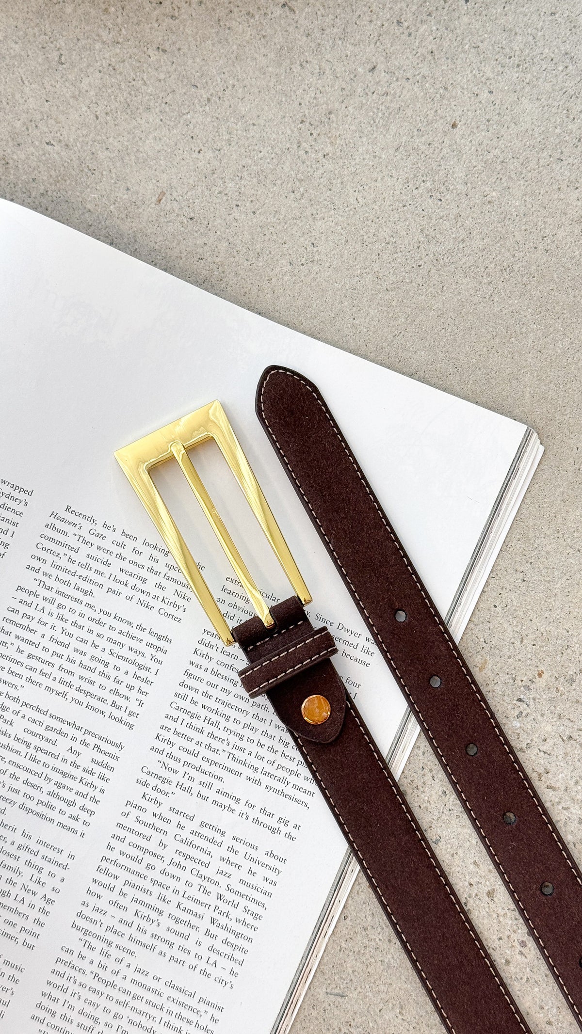 Stacey Belt - Chocolate / Gold