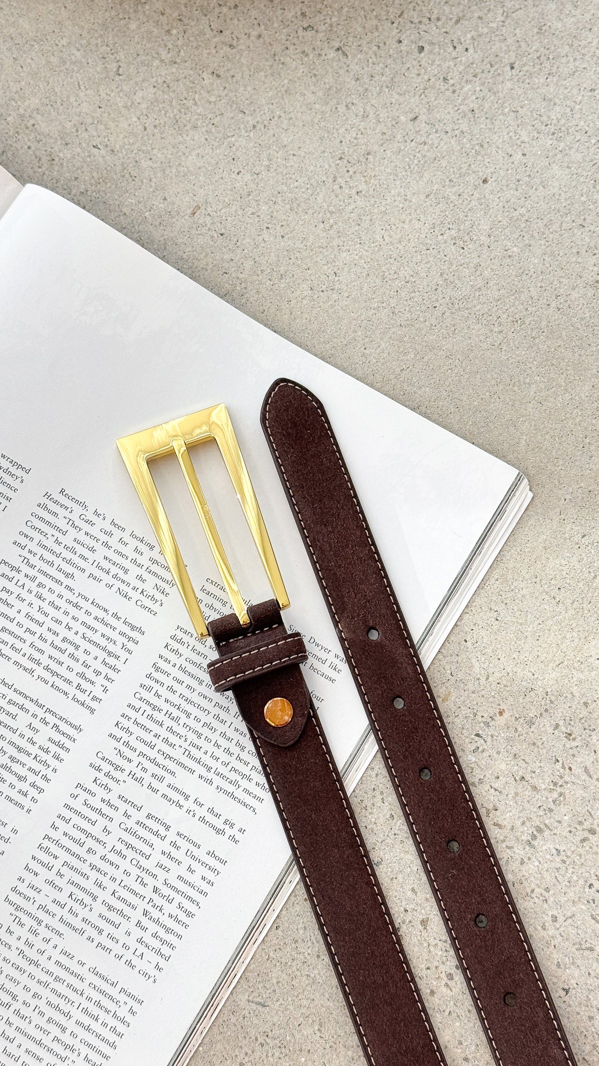Stacey Belt - Chocolate / Gold