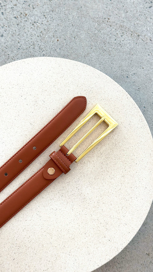 Stacey Belt - Latte / Gold