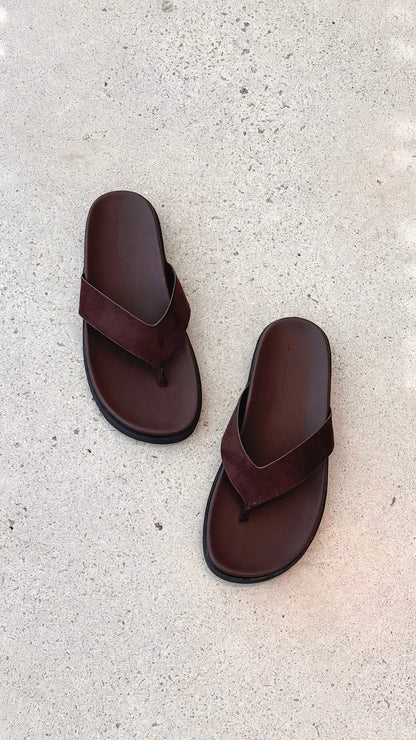 Aila Thong - Dark Cacao Suede