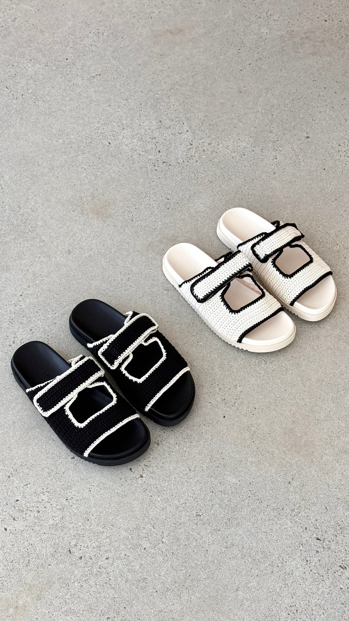 Abbot Sandals - Black / White Contrast