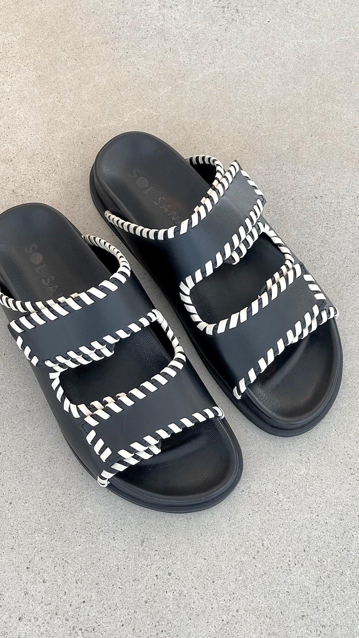 Sol Sana Fontelina Footbed - Black / Off White Trim