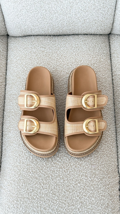 Anora Slide - Natural Raffia