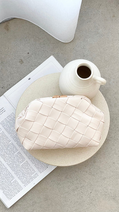 Vasanti Woven Clutch - Beige