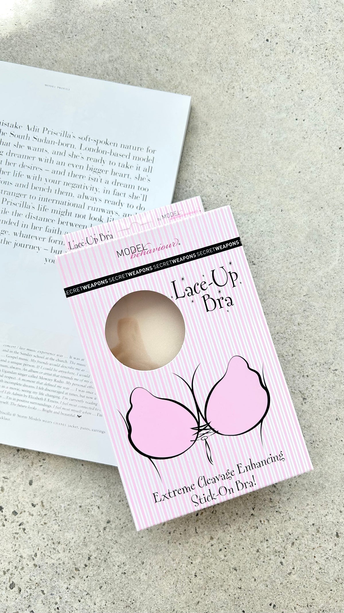 Lace Up Bra - Nude