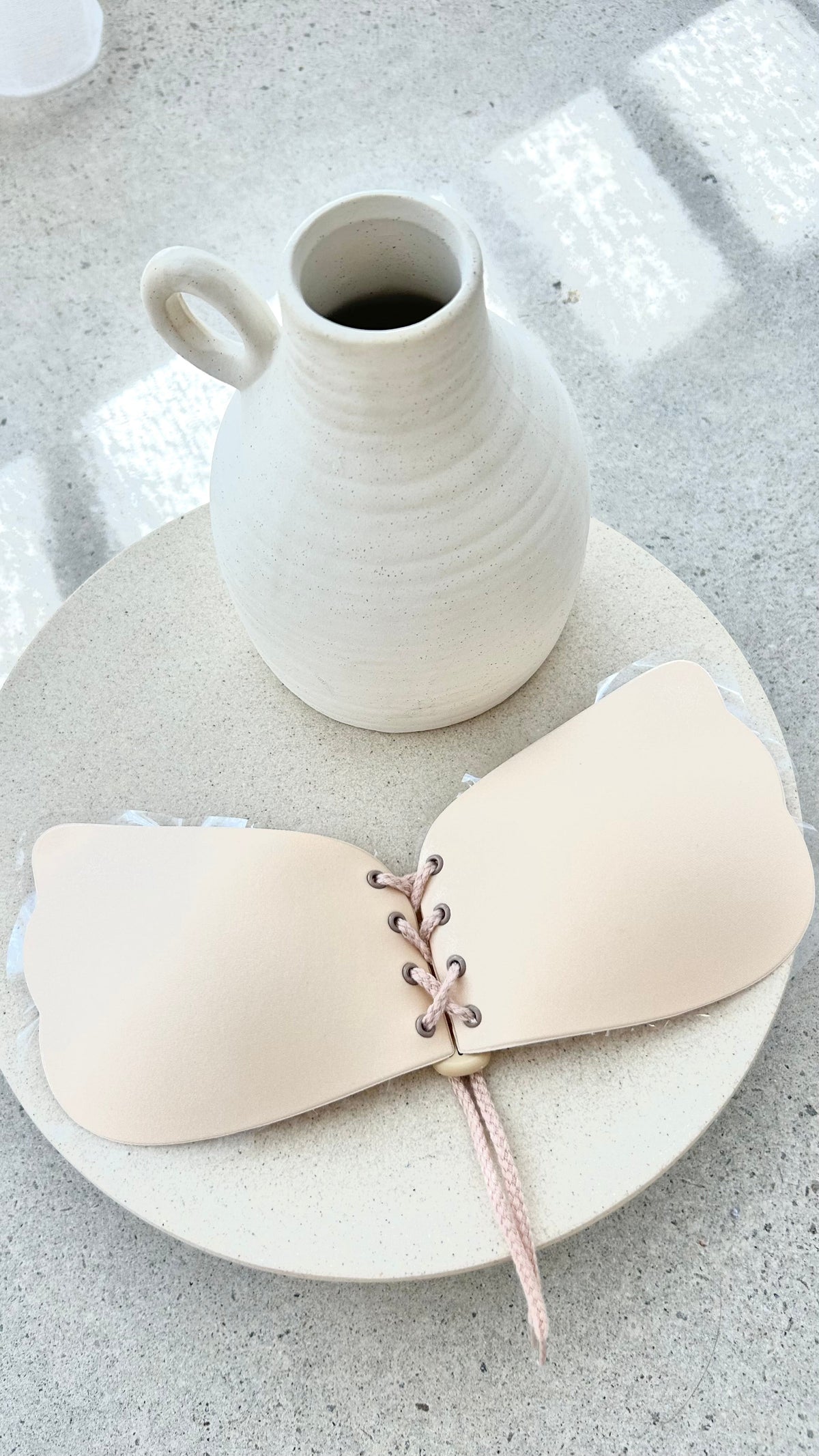 Lace Up Bra - Nude