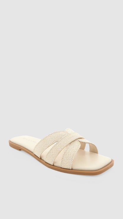 Geo Slide - Cream Raffia