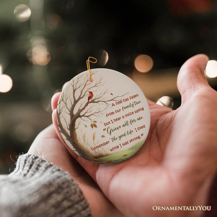 A Life Well-Lived Memorial Tree Ornament, Cherished Family Christmas Keepsake Ceramic Ornament OrnamentallyYou