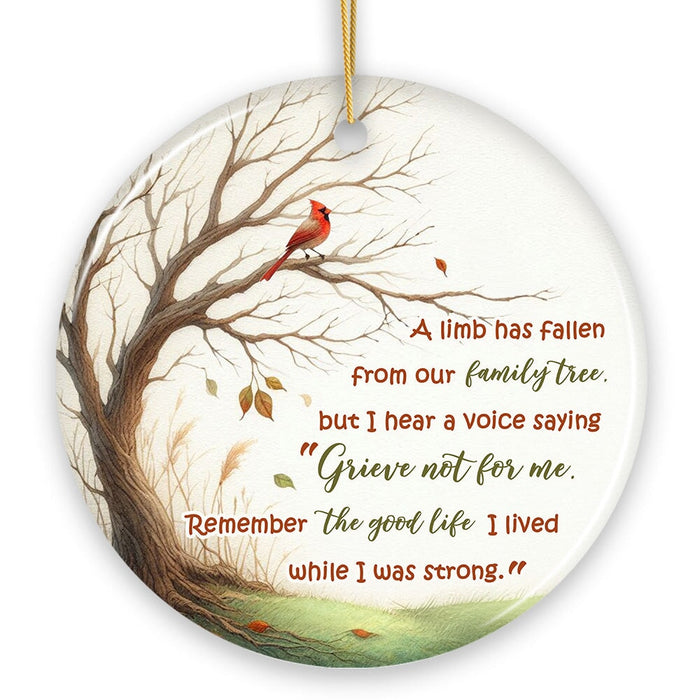 A Life Well-Lived Memorial Tree Ornament, Cherished Family Christmas Keepsake Ceramic Ornament OrnamentallyYou