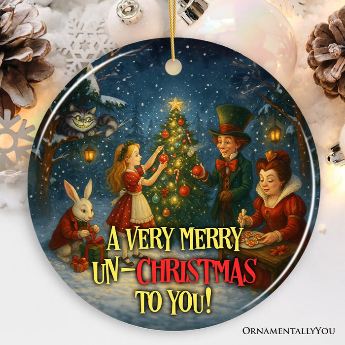 A Very Merry Un-Christmas Ornament, Alice's Christmas in Wonderland Gift and Tree Decor Ceramic Ornament OrnamentallyYou