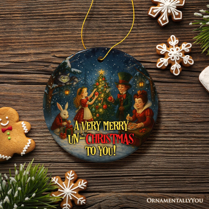 A Very Merry Un-Christmas Ornament, Alice's Christmas in Wonderland Gift and Tree Decor Ceramic Ornament OrnamentallyYou